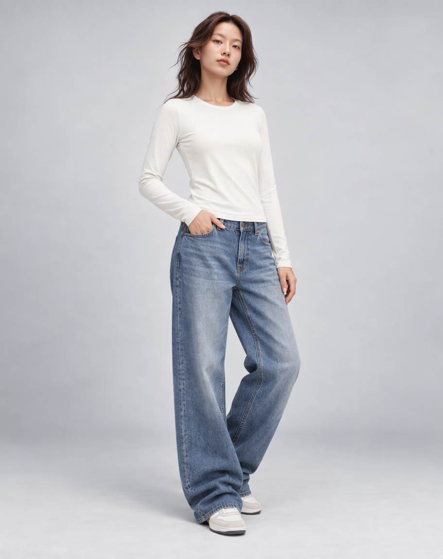 Haut à manches longues en coton doux – Gris (Bientôt disponible)
