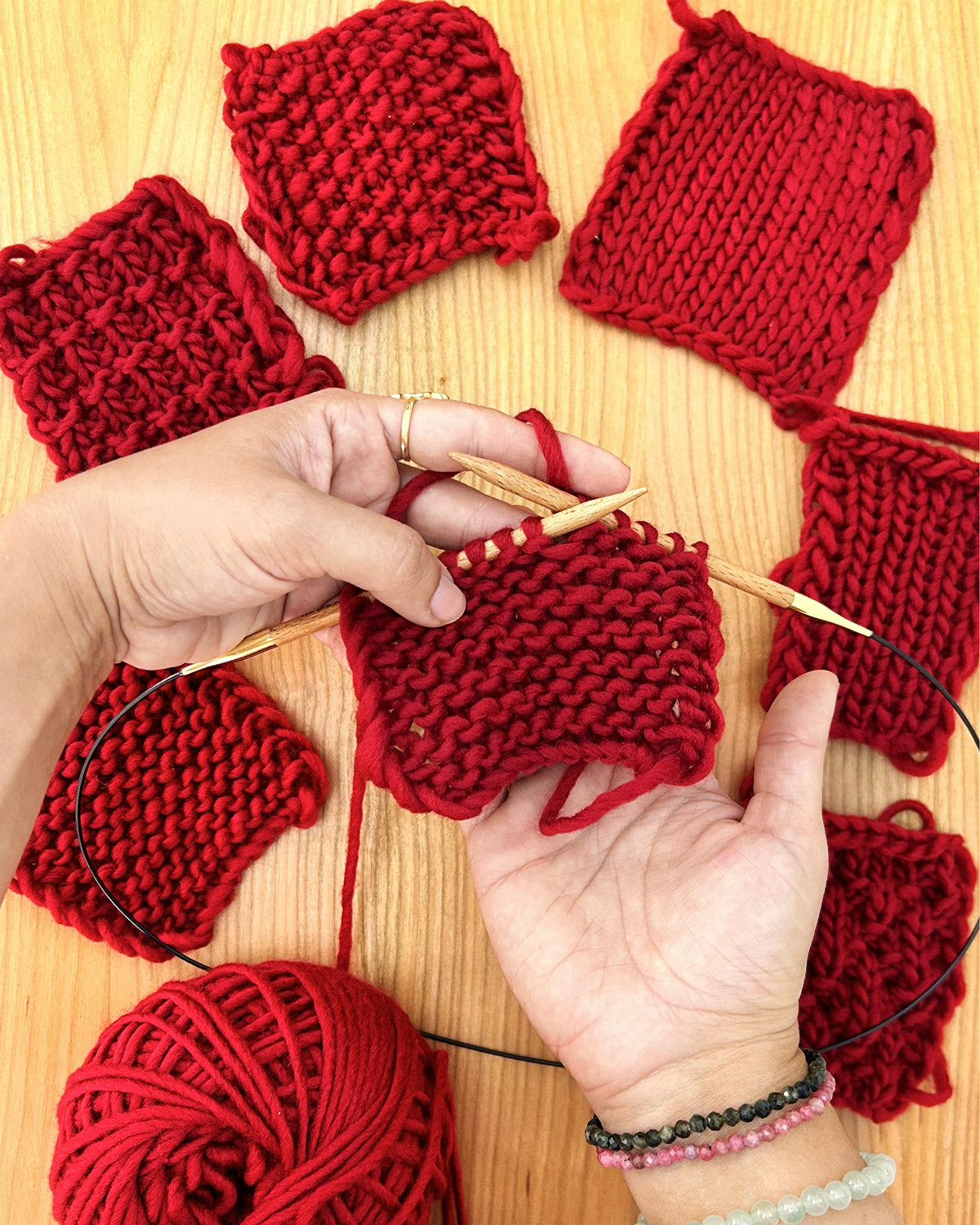 Stitch Sampler Kit: Learn The Basics Knitting Kit - Make your first Placemat & Coasters