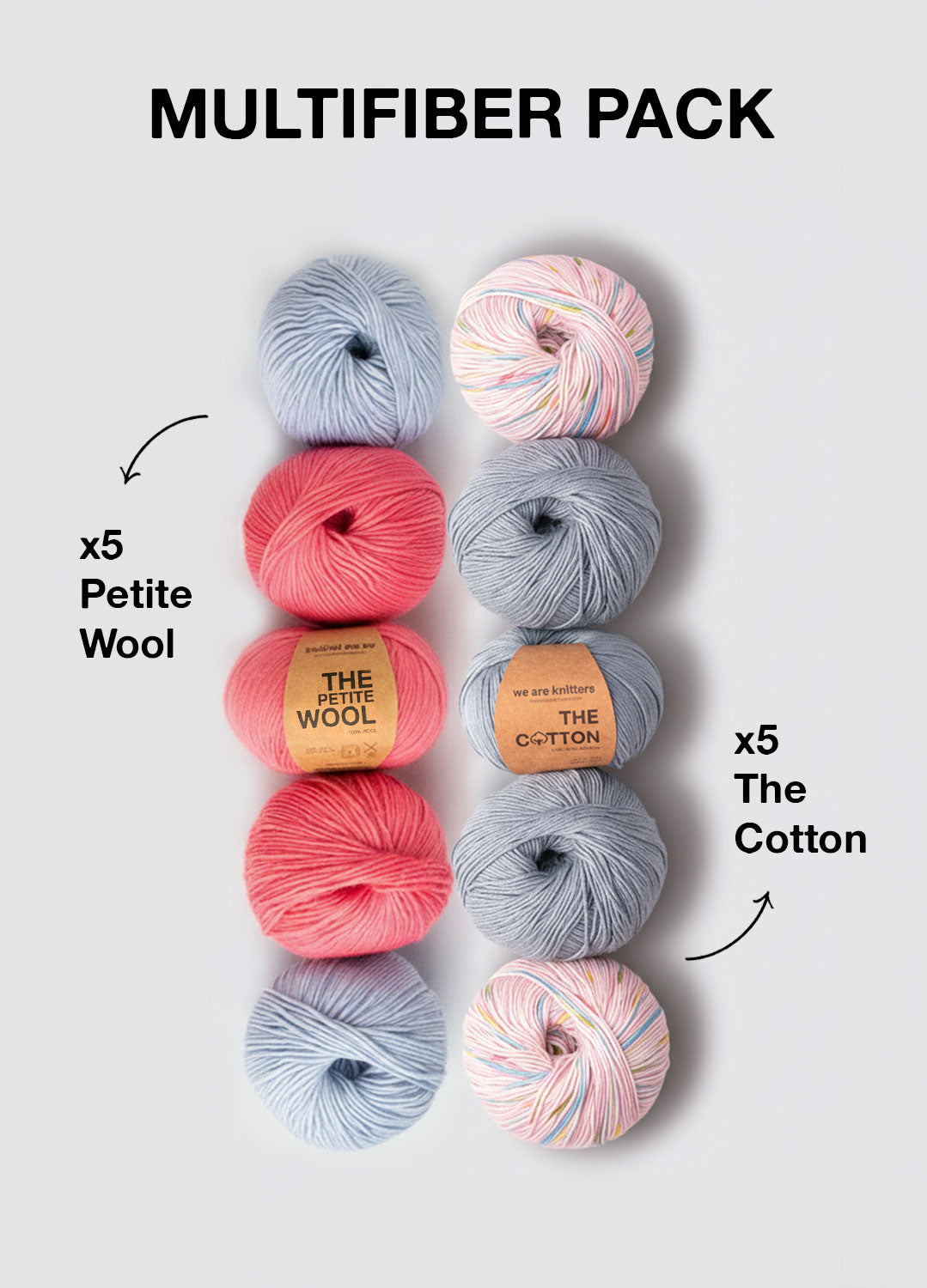 Pack de 10 pelotes de Petite Wool & Coton