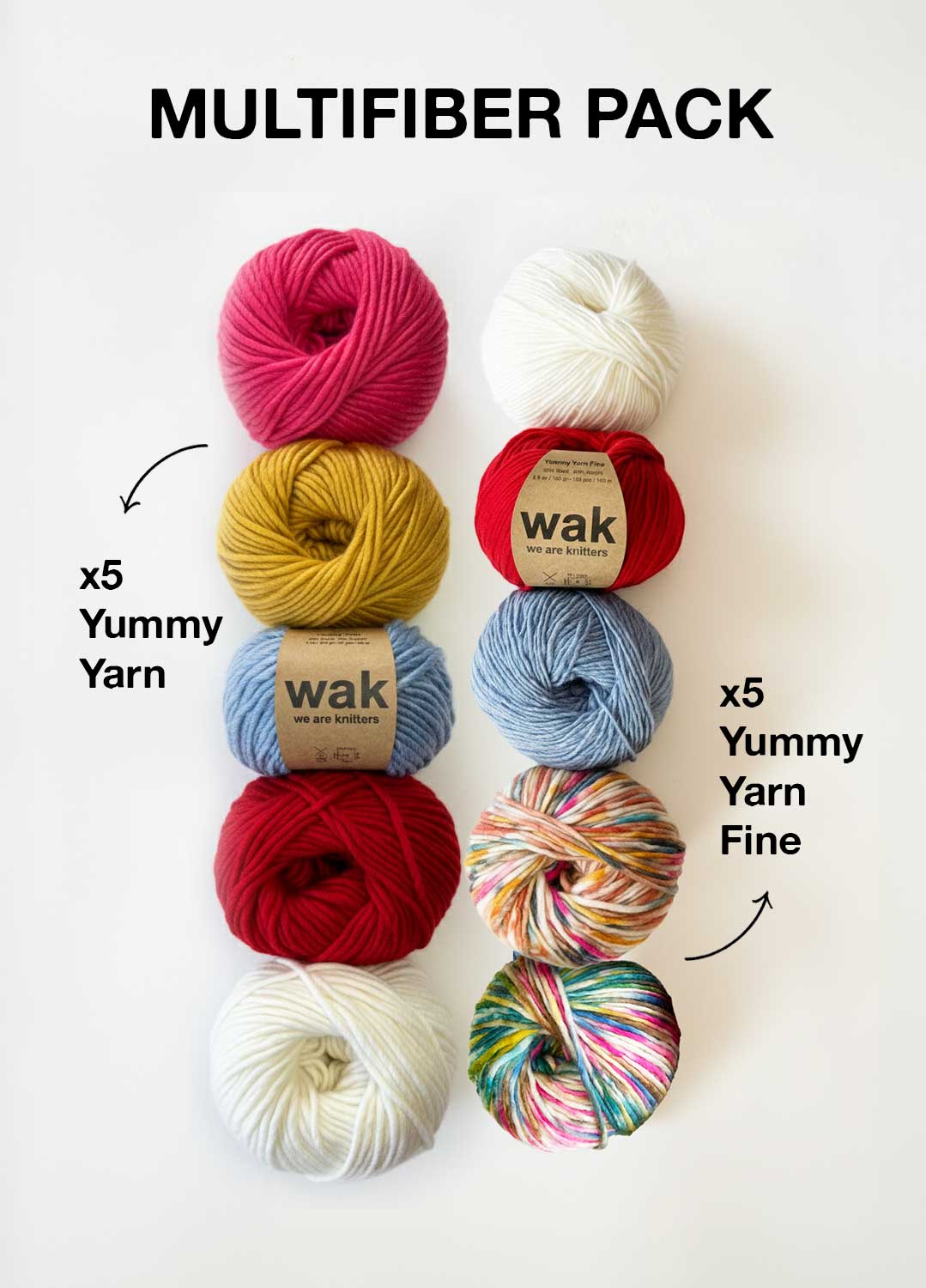 Lot de 10 pelotes de Yummy Yarn & Yummy Yarn Fine