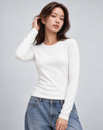 Haut à manches longues en coton doux – Gris (Bientôt disponible)