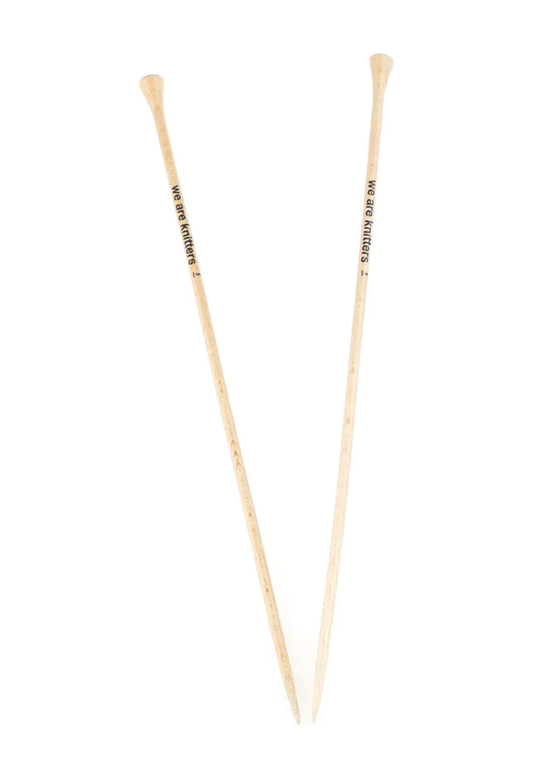 Aiguilles à tricoter droites en hêtre de 5 mm