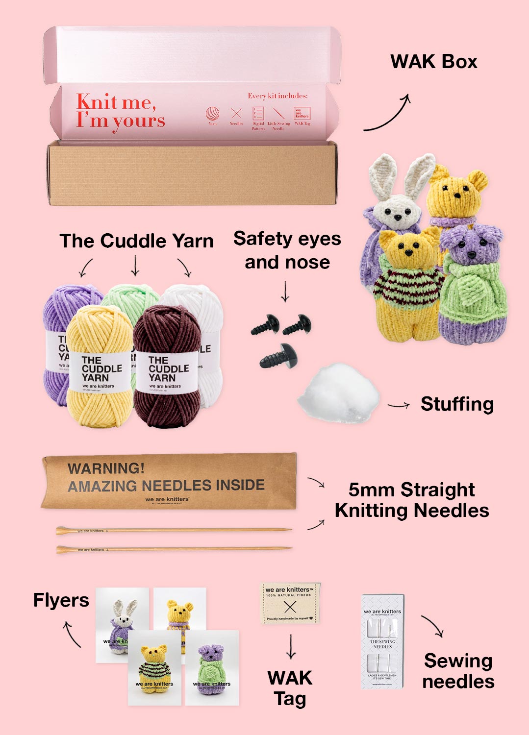 The Knitty Pet Pals Bundle Kit - Pack de 4 - Cuddle Yarn