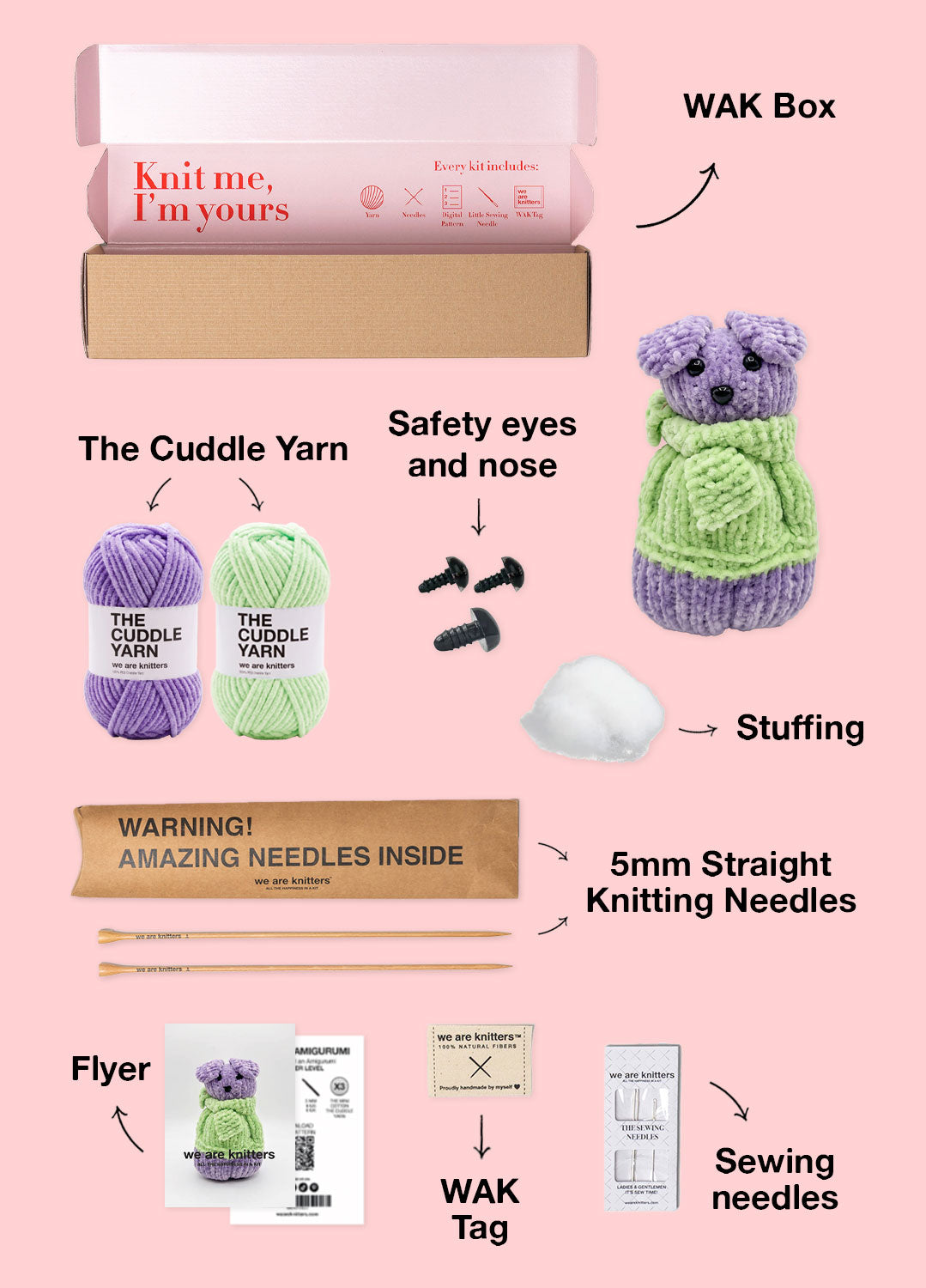 The Knitty Dog - Kit Mini Chien Tricoté Facile - Cuddle Yarn