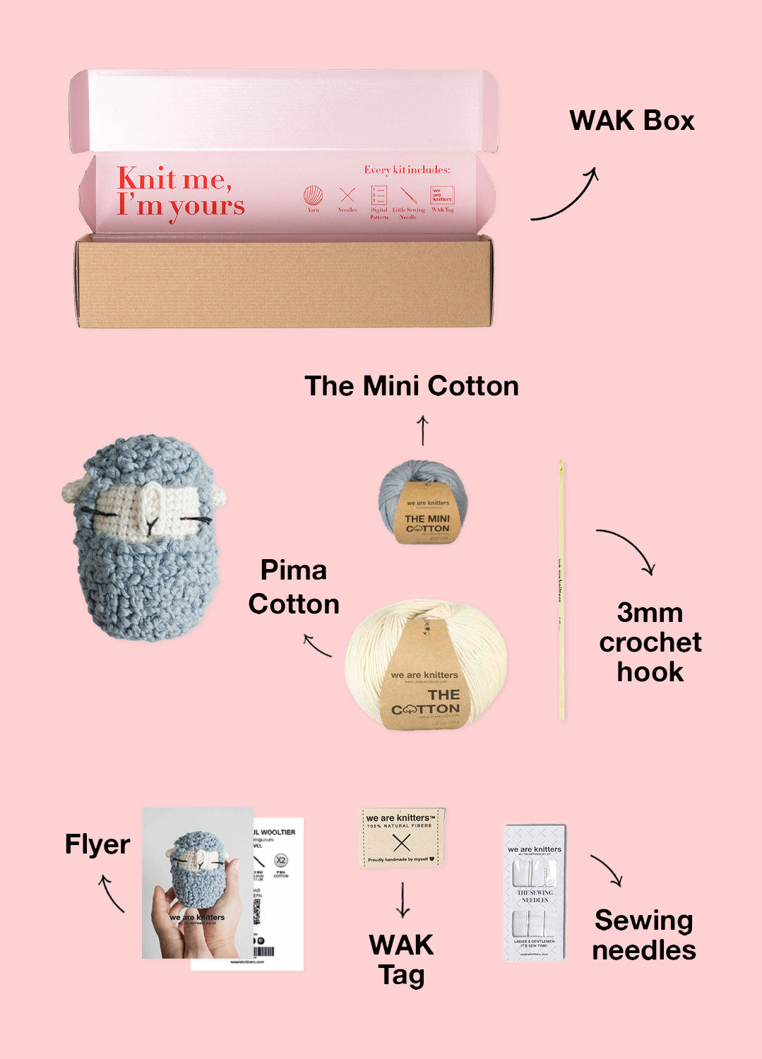 Sheep Jean-Paul Wooltier x @lalylaland Amigurumi Kit