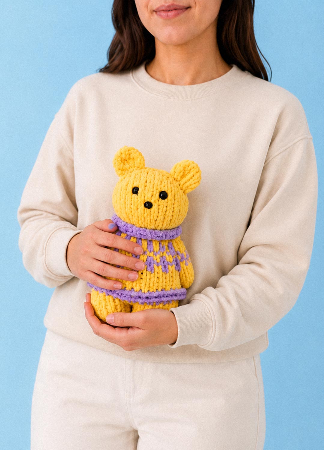 The Knitty Bear - Kit Mini Ours Tricoté Facile - Cuddle Yarn