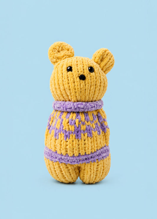 The Knitty Bear - Kit Mini Ours Tricoté Facile - Cuddle Yarn