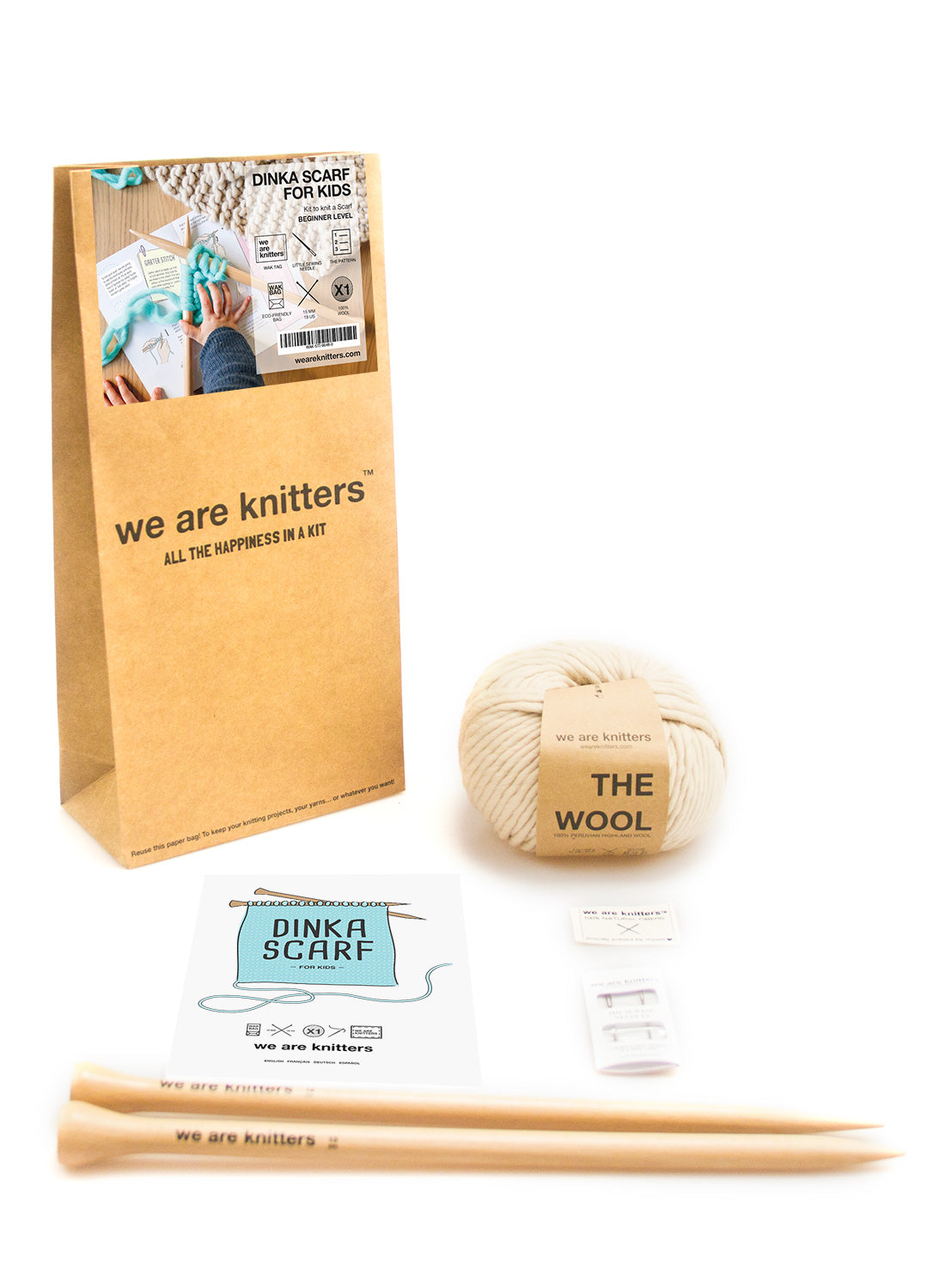 2 Kits Bundle | Knitting Stitch Sampler Kit Make your first Snood + Dinka Scarf - Yummy Yarn Version