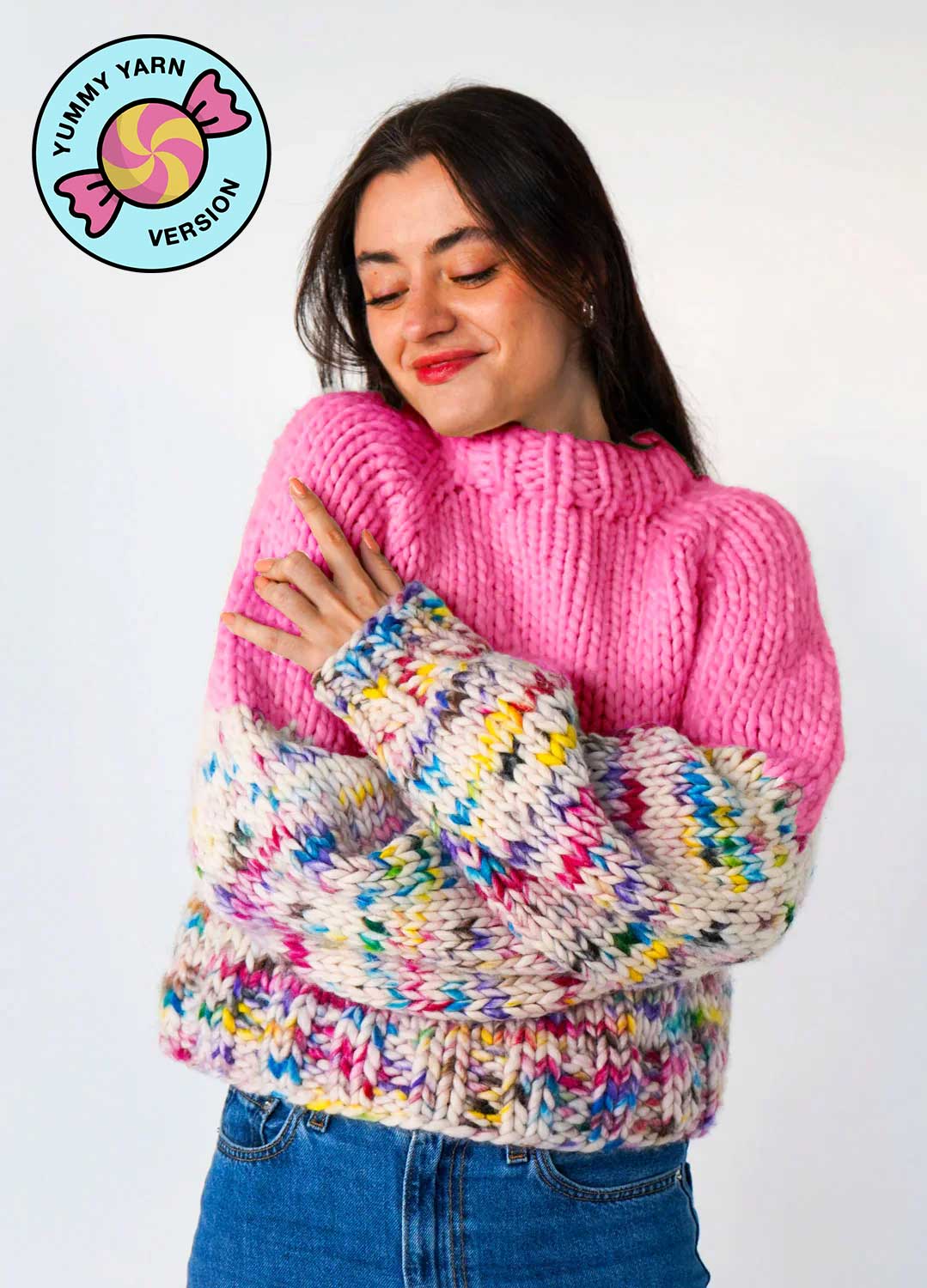 The Rainbow Sweater Kit x @paula.on.knits - Yummy Yarn Version