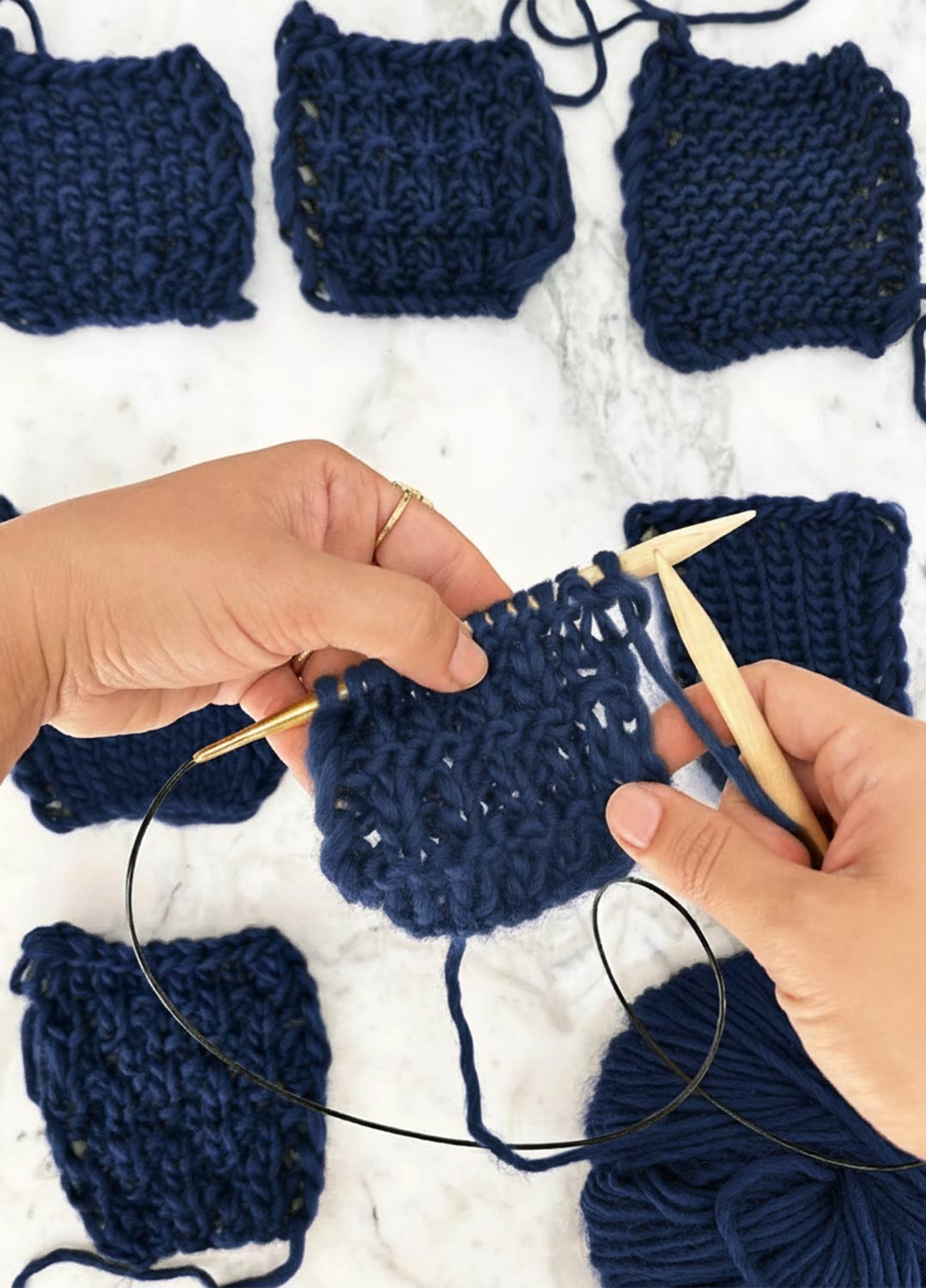Stitch Sampler Kit: Learn The Basics Knitting Kit - Make your first Placemat & Coasters