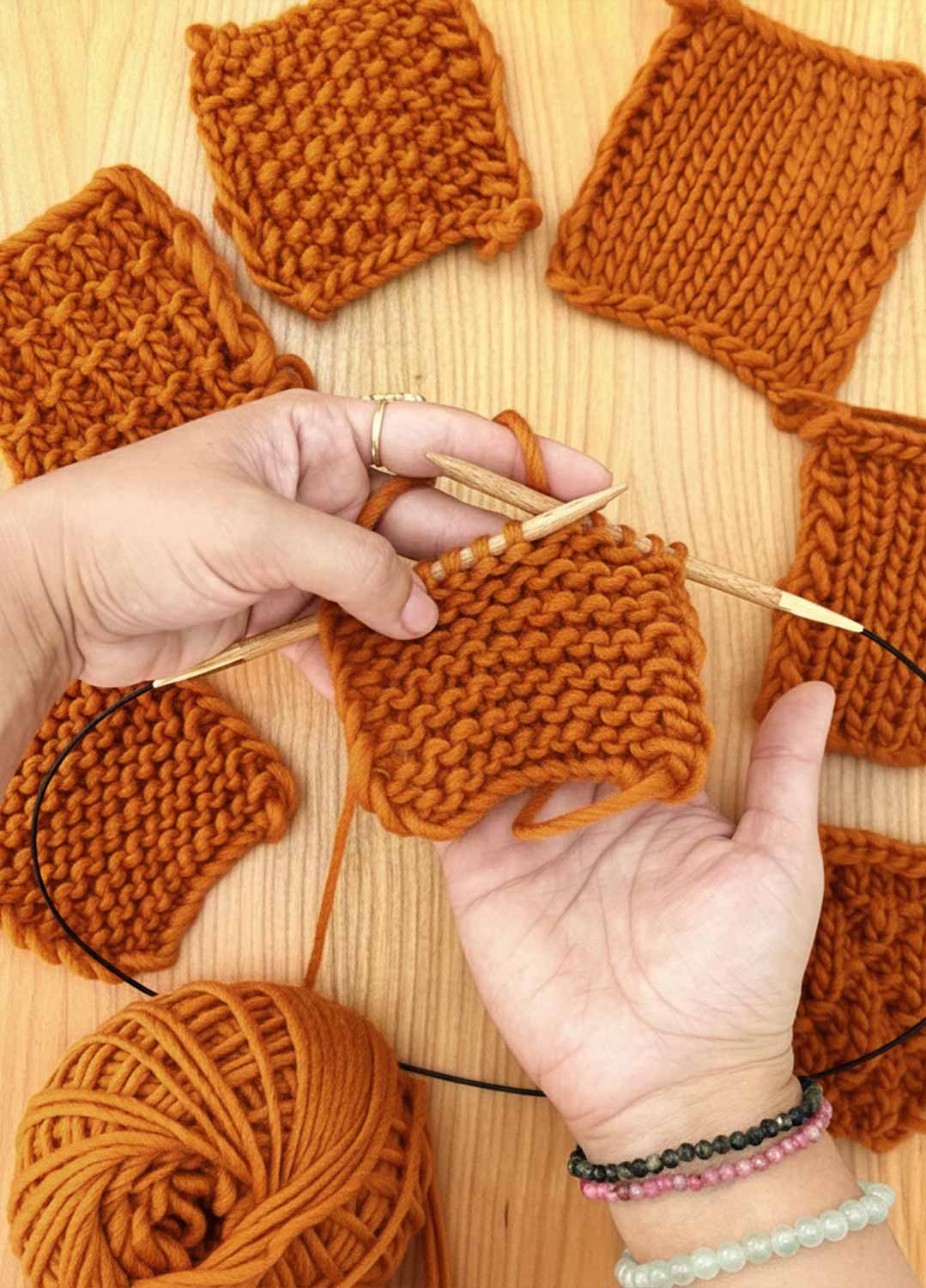 Stitch Sampler Kit: Learn The Basics Knitting Kit - Make your first Snood