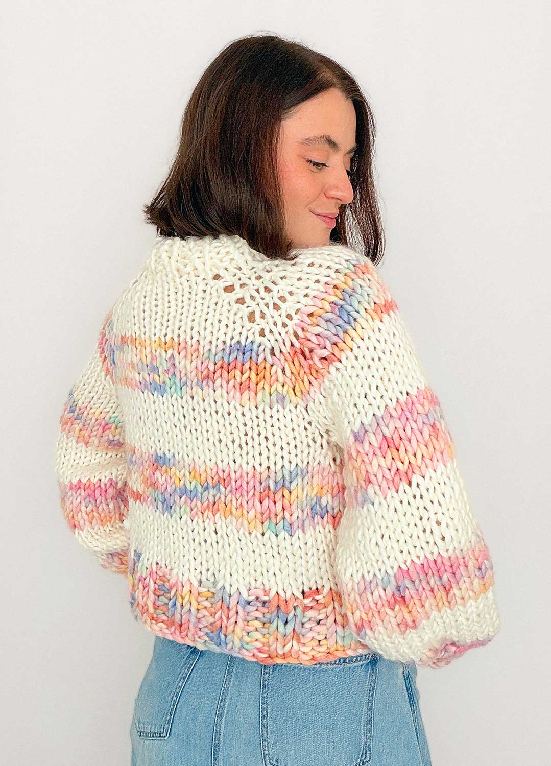The Striped Rainbow Sweater Kit x @paula.on.knits - Version Yummy Yarn