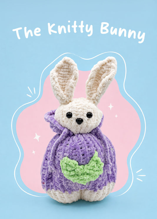 The Knitty Bunny - Kit Mini Lapin Tricoté Facile - Cuddle Yarn