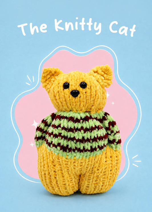 The Knitty Kitty - Kit Mini Chat Tricoté - Cuddle Yarn