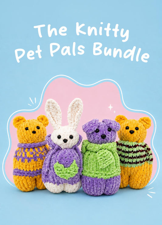 The Knitty Pet Pals Bundle Kit - Pack de 4 - Cuddle Yarn