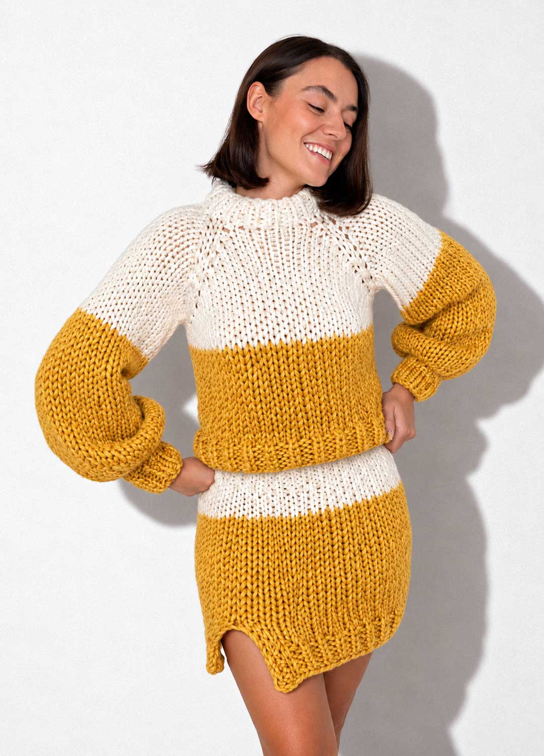 The Rainbow Skirt & Sweater Set Kit x @paula.on.knits – Version Yummy Yarn
