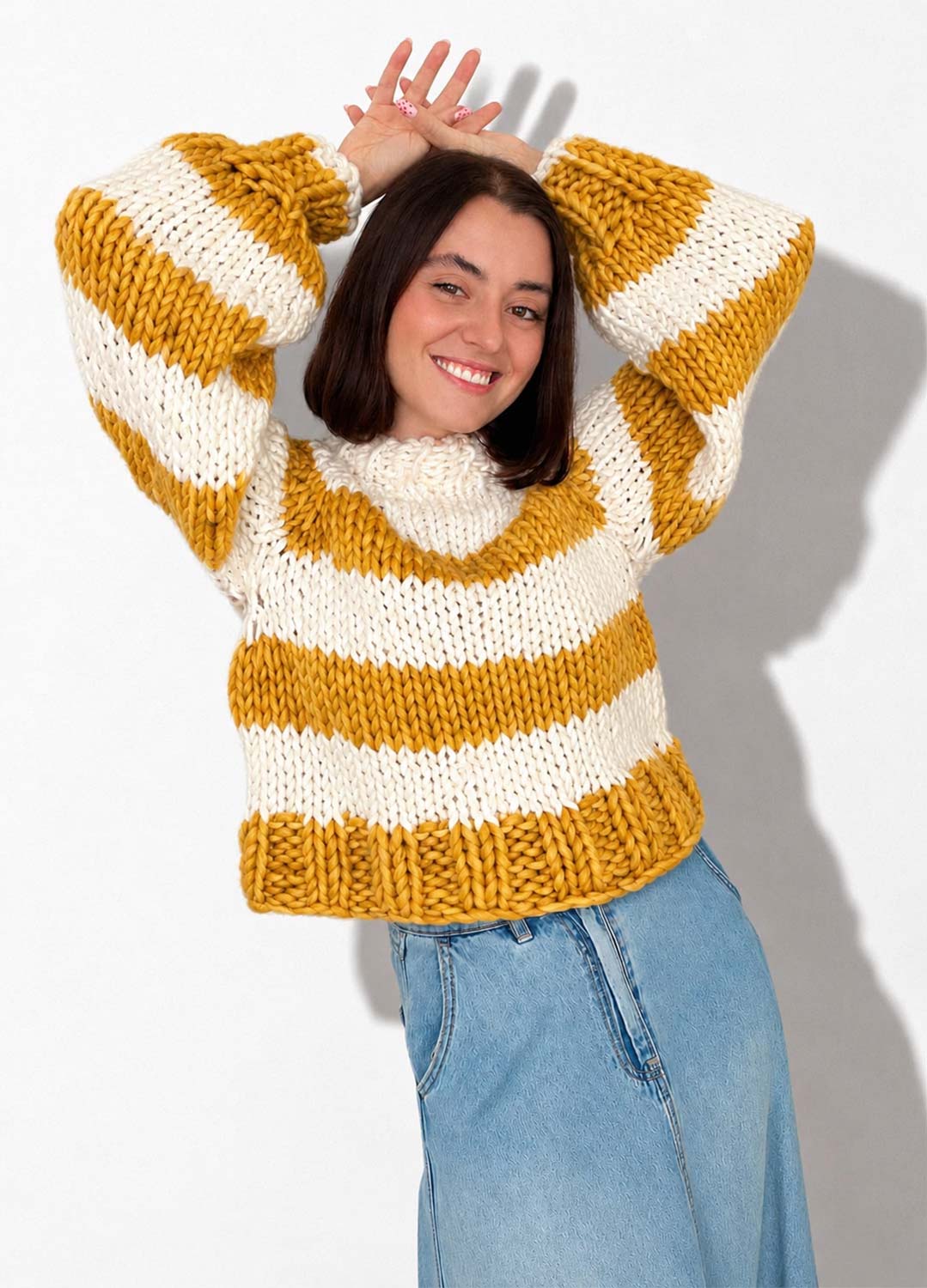 The Striped Rainbow Sweater Kit x @paula.on.knits - Version Yummy Yarn